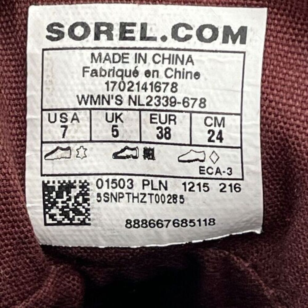 Sorel Out N About Plus Boot Womens Size 7 Red Black Leather Waterproof Duck Rain - Picture 8 of 16